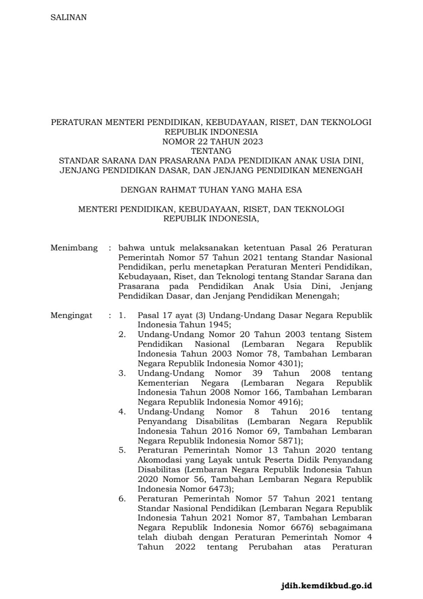 Cover Standar Sarana dan Prasarana