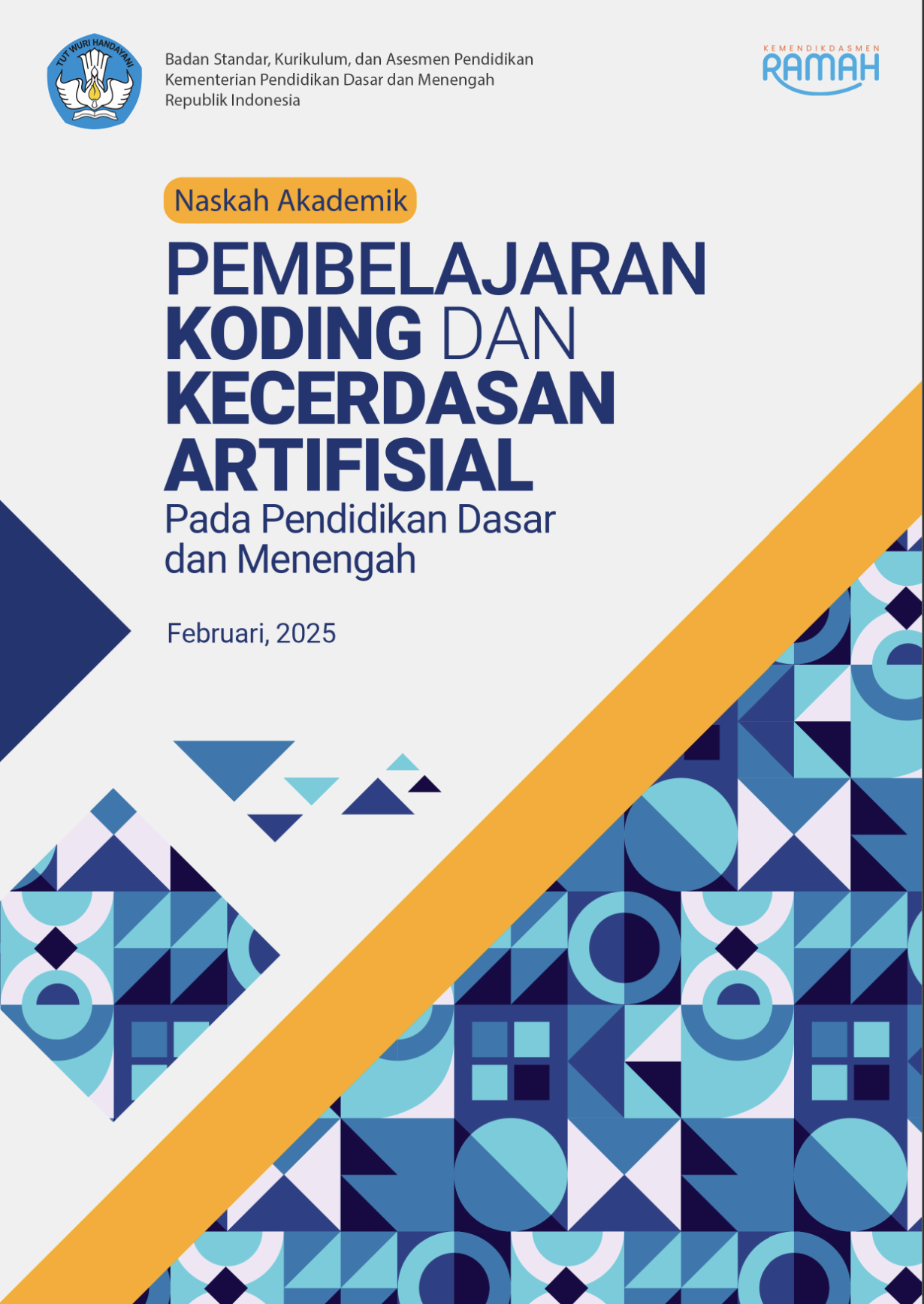 Cover Naskah Akademik Pembelajaran Koding dan Kecerdasan Artifisial Pada Pendidikan Dasar dan Menengah